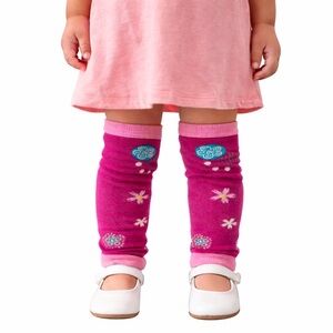 Pink Floral Kids Leg Warmers